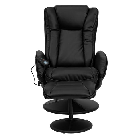 Massage Black Leather Recliner