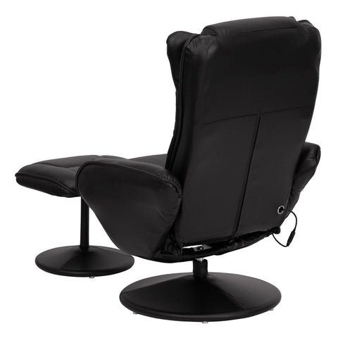 Massage Black Leather Recliner