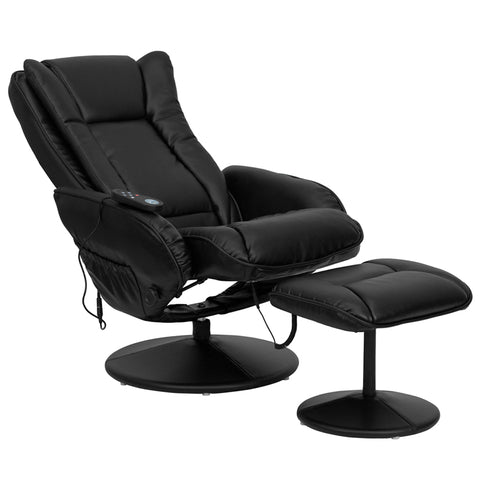 Massage Black Leather Recliner