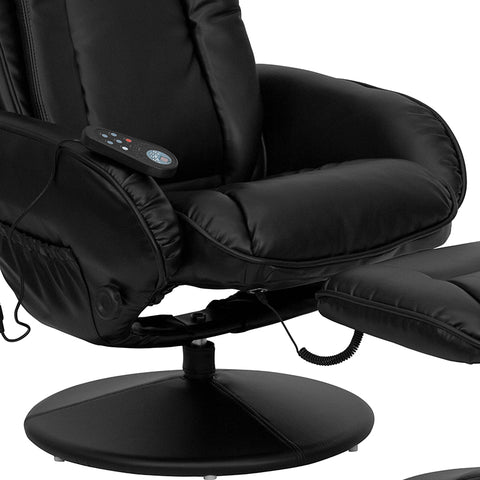 Massage Black Leather Recliner