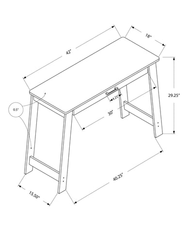 18" x 42" x 29.25" Cappuccino Particle Board Storage Drawer Computer Desk