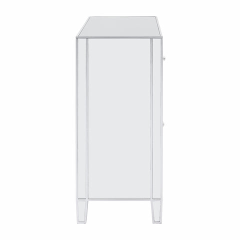 Glamorous Mirrored Bling Three Door Accent Cabinet