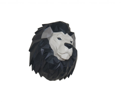 11.5" x 9.5" x 14" Origami Lion Head Wall Decoration