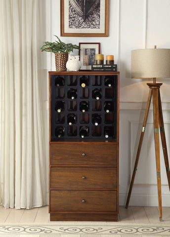 24" X 20" X 52" Wine Cabinet In Walnut - Mdf