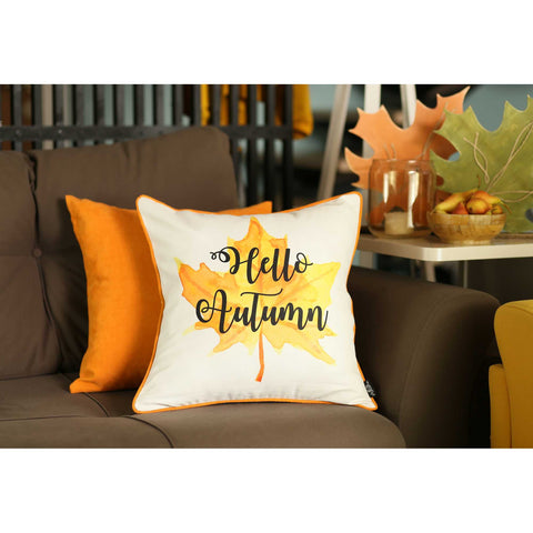 18"x 18" Thanksgiving Leaf Quote Decorative Throw Pillow Cover