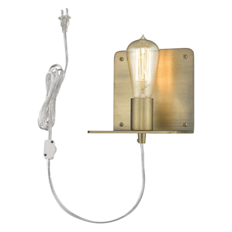 Petite Dull Gold Shelf Wall Light