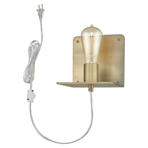 Petite Dull Gold Shelf Wall Light