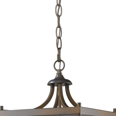 Vintage Brown Metal Tapered Hanging Light