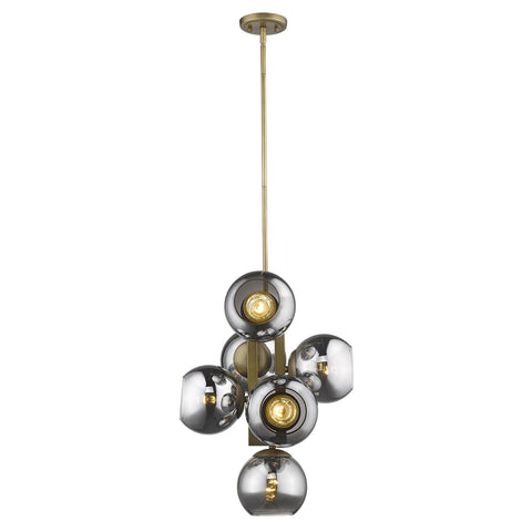 Lunette 6-Light Aged Brass Pendant