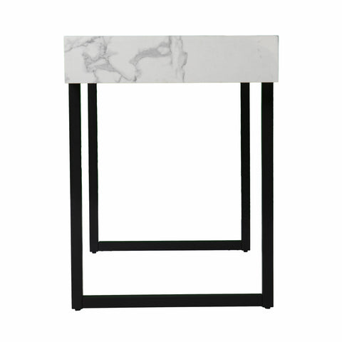 White Faux Marble Topped Desk