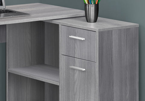 29.5" Grey Particle Board and Laminate Computer Desk with a Storage Cabinet