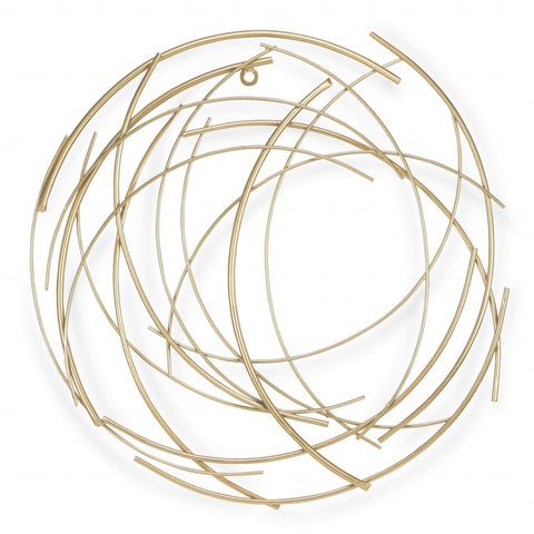 Gold Metal Abstract Round hanging Wall Art Decor