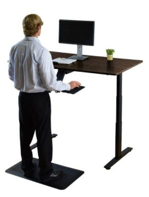 Black on Black Bamboo Dual Motor Electric Office Adjustable Computer Desk