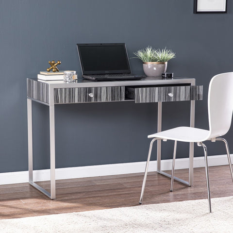 Black And Silver Writing Desk