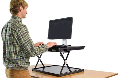 Small Black Adjustable Standing Desk Converter