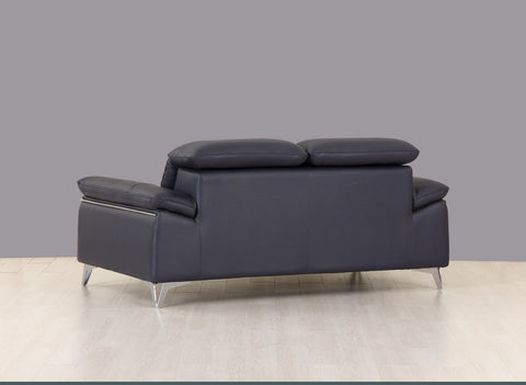 31" Navy Blue Genuine Italian Leather Loveseat