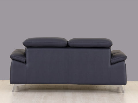 31" Navy Blue Genuine Italian Leather Loveseat