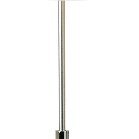 Nimbus 1-Light Metallic Silver And Polished Chrome Floor Lamp With Sheer Snow Double Shantung Shade