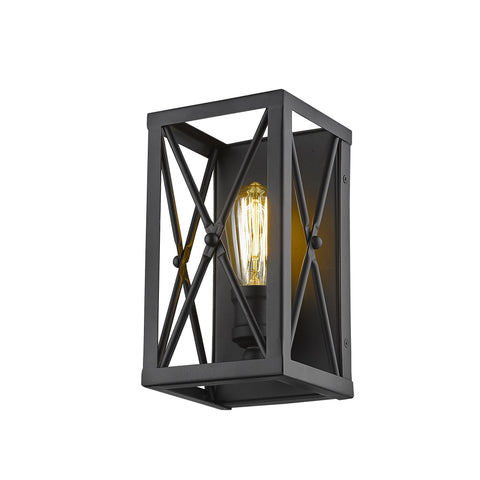 Matte Black Metal Geometric Wall Light