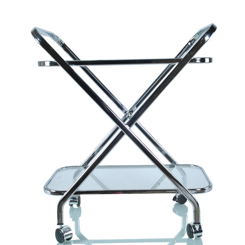 16.5" x 26.25" x 30.5" Chrome XShape Bar Cart