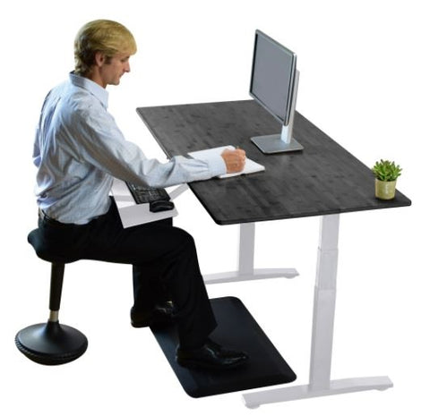 White and Black Bamboo Dual Motor Electric Office Adjustable Computer Desk