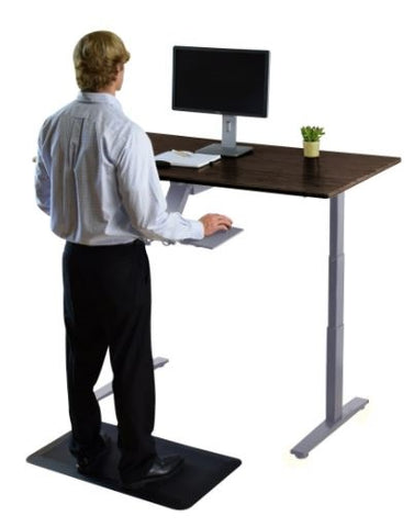 Gray Bamboo Dual Motor Electric Office Adjustable Computer Desk