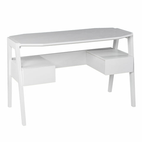 Metallic White Modern Writing Desk