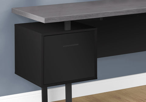 71" x 71" x 30" Black Grey Particle Board Hollow Core Metal Computer Desk