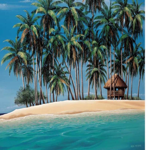 29" Beach Shack on an Island Giclee Wrap Canvas Wall Art