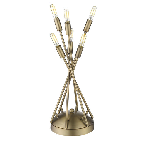 Perret 6-Light Aged Brass Table Lamp