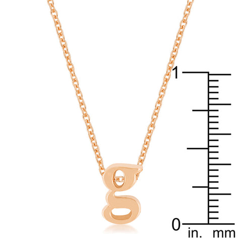 Rose Gold Finish Initial G Pendant