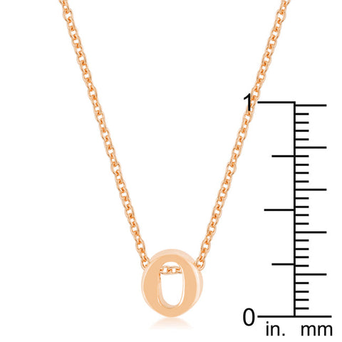 Rose Gold Finish Initial O Pendant