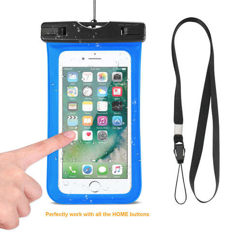 Reiko Waterproof Case For Iphone 6 Plus/ 6s Plus/ 7 Plus Or 5.5 Inch Devices With Wrist Strap In Blue