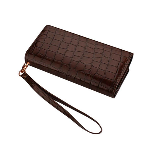 Reiko Crocodile Pattern Purse Wallet Case Samsung Galaxy Note3/note2 Brown (6.3x2.9x0.5 Inches)