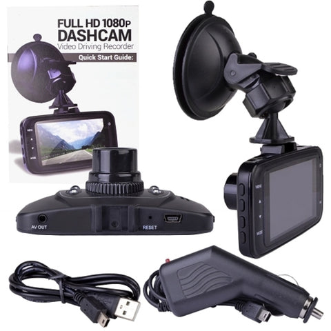 Automotive 1080p Hd Dash Cam With Night Vision&#44; 2.7 Lcd Screen &windshield Mounting (records To Microsd Card)