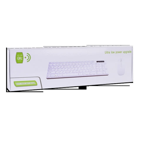 2.4ghz 95-key Wireless Ultra Low Profile Spill Resistant Multimediakeyboard & Optical Mouse Kit (white)