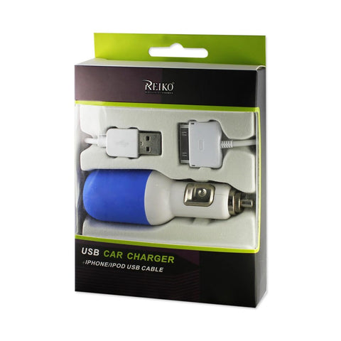 Reiko Apple Iphone 3g/3gs Usb Car Charger Blue