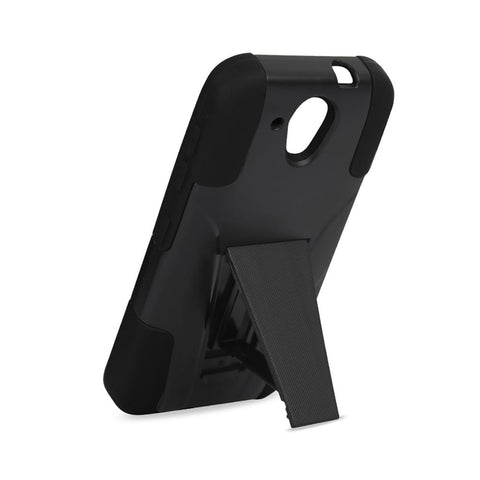 Reiko Htc Desire 520 Hybrid Heavy Duty Case With Kickstand In Black