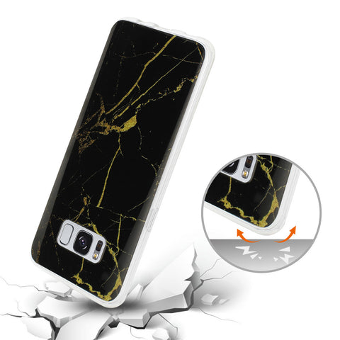 Reiko Samsung Galaxy S8 Edge/ S8 Plus Streak Marble Iphone Cover In Black