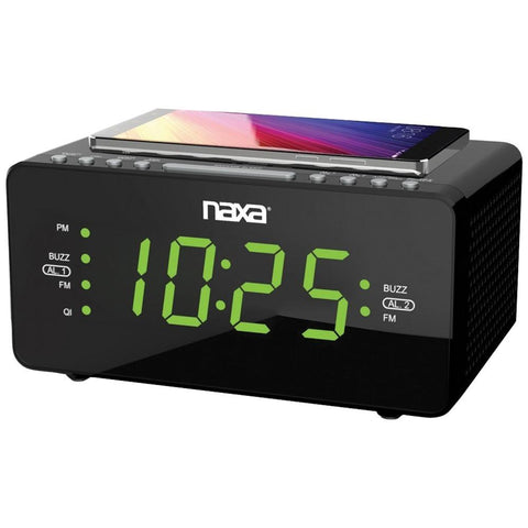 Naxa Dual Alarm Clock With Qi Wireless Charging (1.2&amp;quot; Large Display) Naxrc191