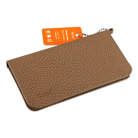 Reiko Universal Wallet Phone Case With Side Pockets And Magnetic Flap For Samsung Note 5 (6.180x3.15x0.45 Inches) In Brown