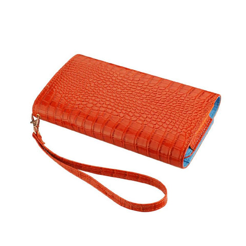 Reiko Crocodile Pattern Purse Wallet Case Samsung Galaxy S4/iphone5s In Orange (5.6x2.7x0.5 Inches)