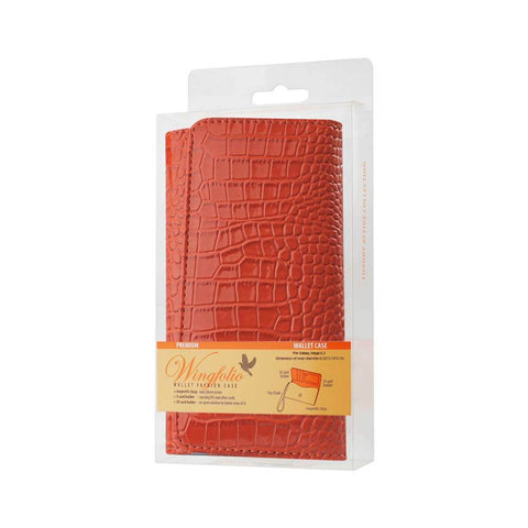 Reiko Crocodile Pattern Purse Wallet Case Samsung Galaxy S4/iphone5s In Orange (5.6x2.7x0.5 Inches)