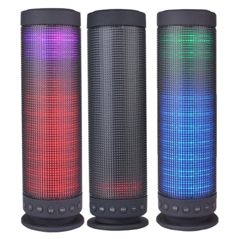 Color Dancing Portable Bluetooth Speaker (9.25 Tall) W/led Visualequalizer&#44; 3.5mm Audio Input & Microsdhc Card Slot