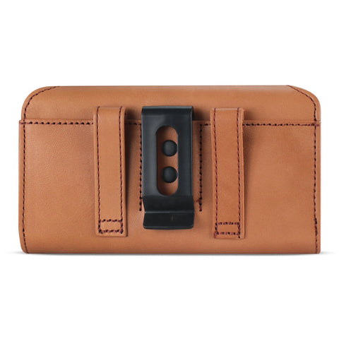 Reiko Horizontal Genuine Leather Pouch Iphone 7/ 8 With Card Holder In Brown (5.84x3.04x0.67 Inches Plus)