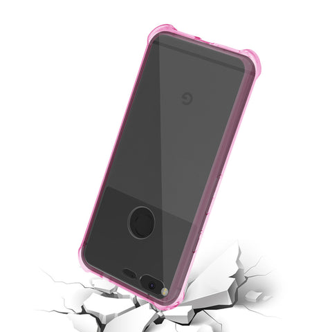 Reiko Google Pixel Clear Bumper Case With Air Cushion Protection In Clear Hot Pink