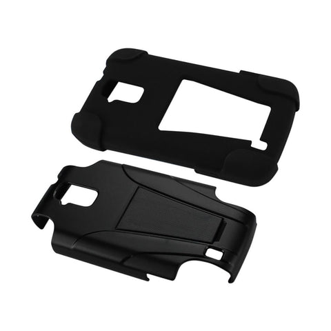 Reiko Zte Force Hybrid Heavy Duty Case With Kickstand In Black