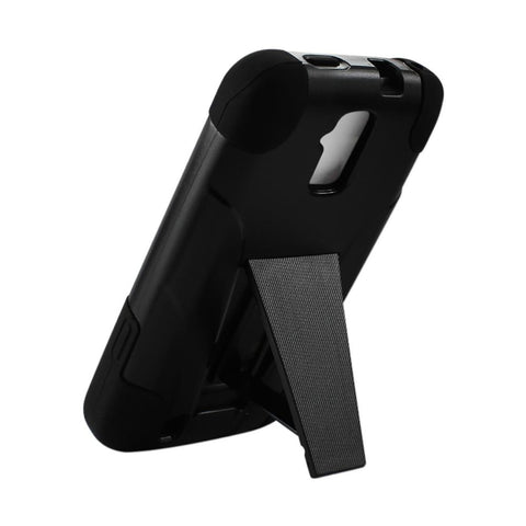 Reiko Zte Force Hybrid Heavy Duty Case With Kickstand In Black