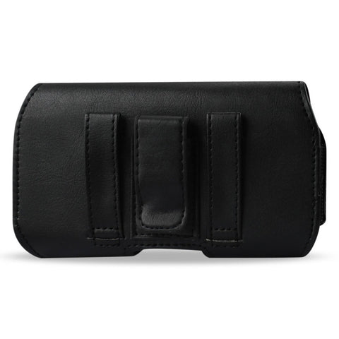 Horizontal Z Lid Leather Pouch Iphone4 In Black (4.72x2.56x0.59 Inches Plus)