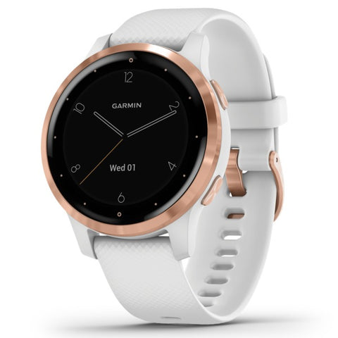 vivoactive(R) 4S GPS Smartwatch (Rose Gold Stainless Steel Bezel with White Case and Silicone Band)